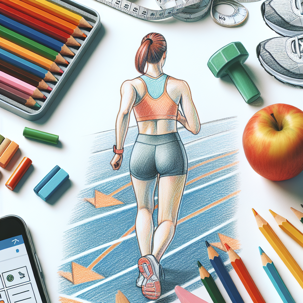 Colored-pencil illustration representing the topic: Fitness