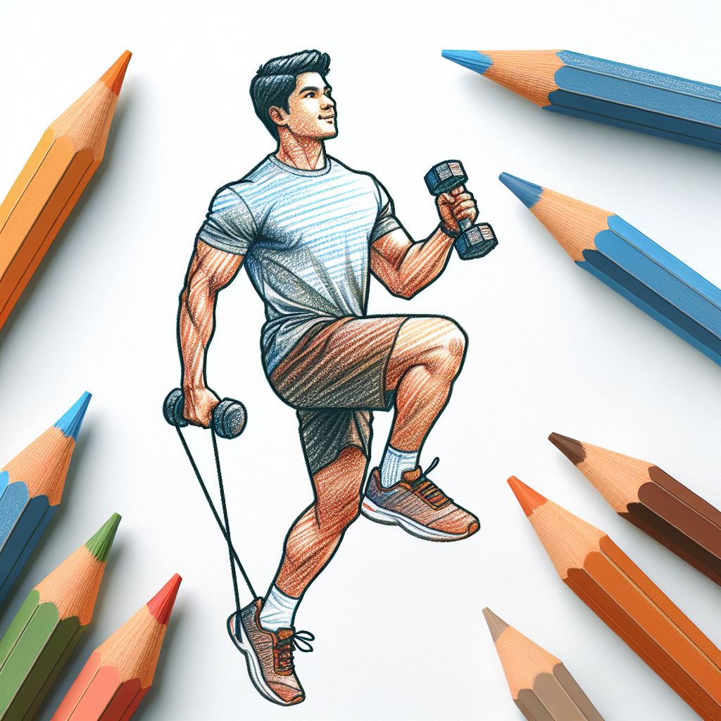 Colored-pencil illustration representing the topic: Fitness Tracking
