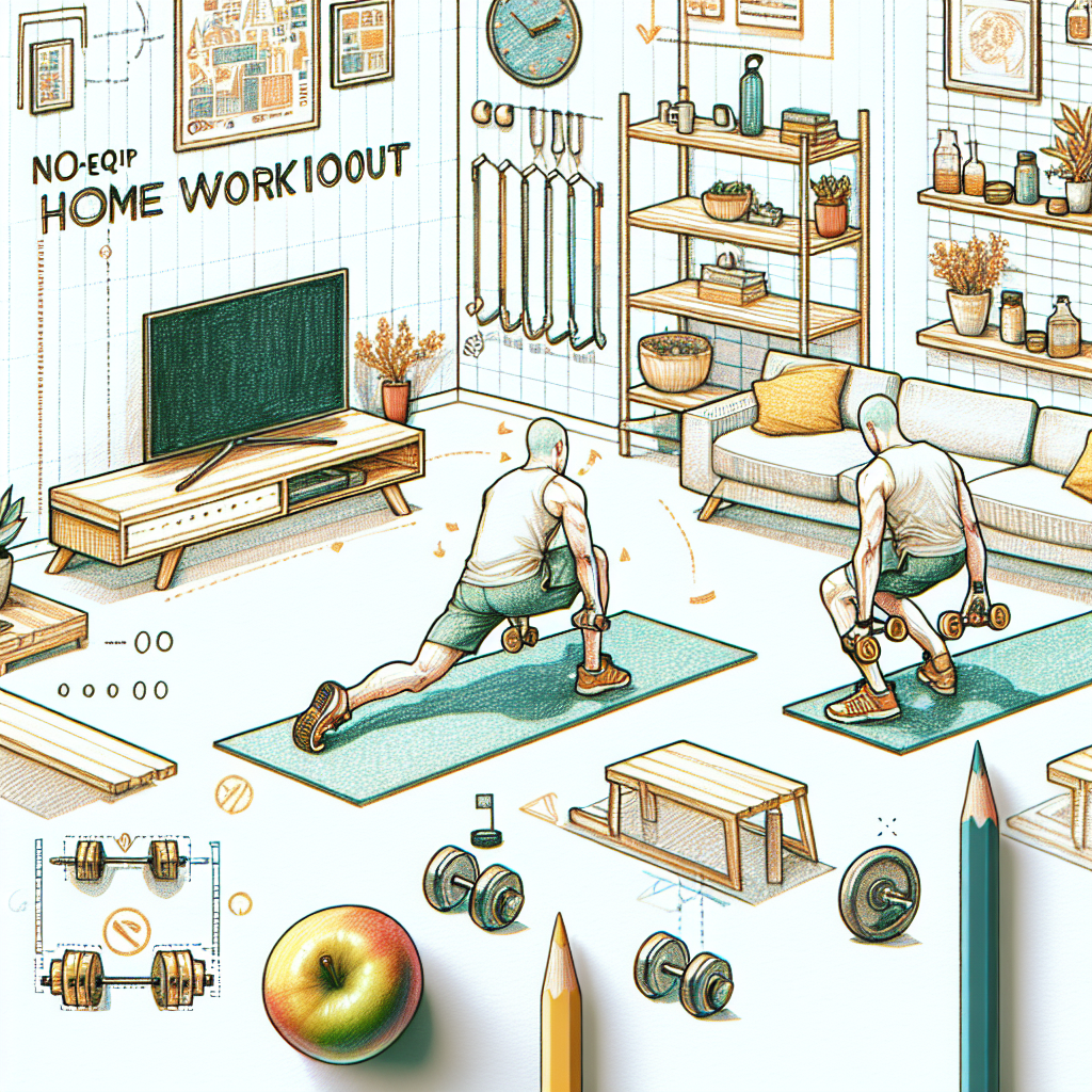 Colored-pencil illustration representing the topic: Home Workouts