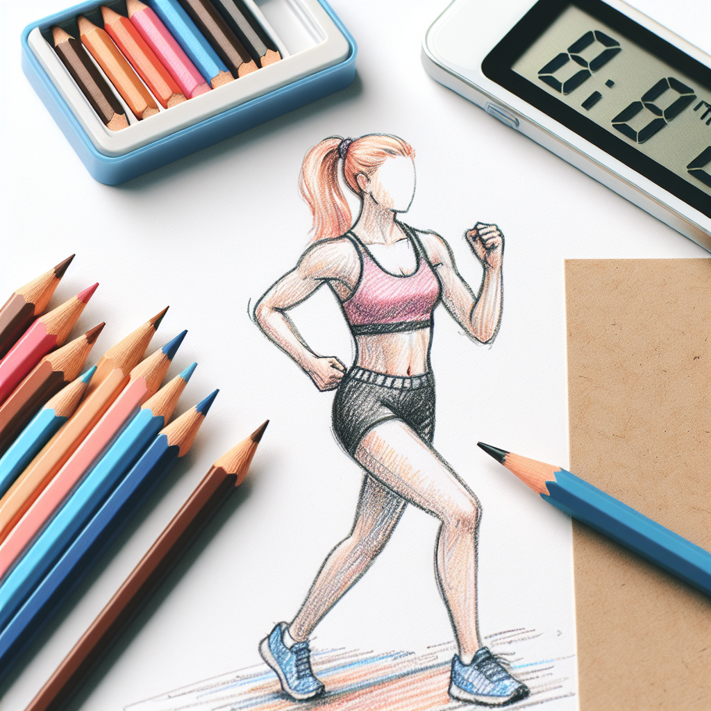 Colored-pencil illustration representing the topic: Health and Fitness