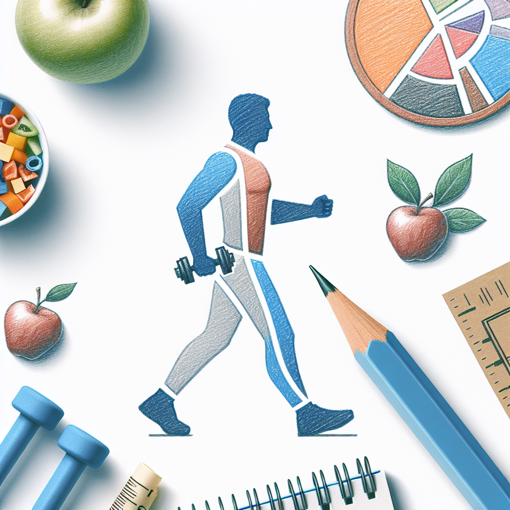 Colored-pencil illustration representing the topic: Health and Fitness