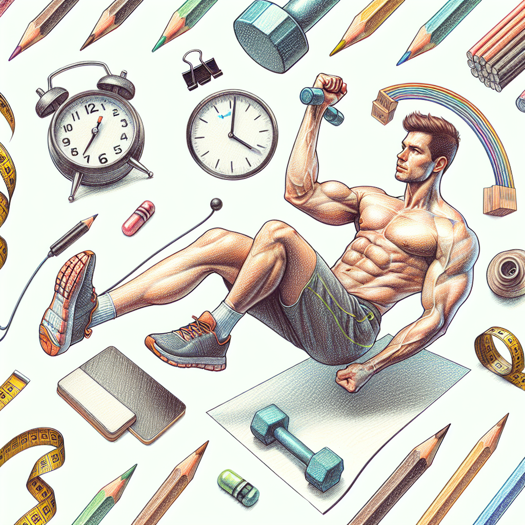 Colored-pencil illustration representing the topic: Fitness
