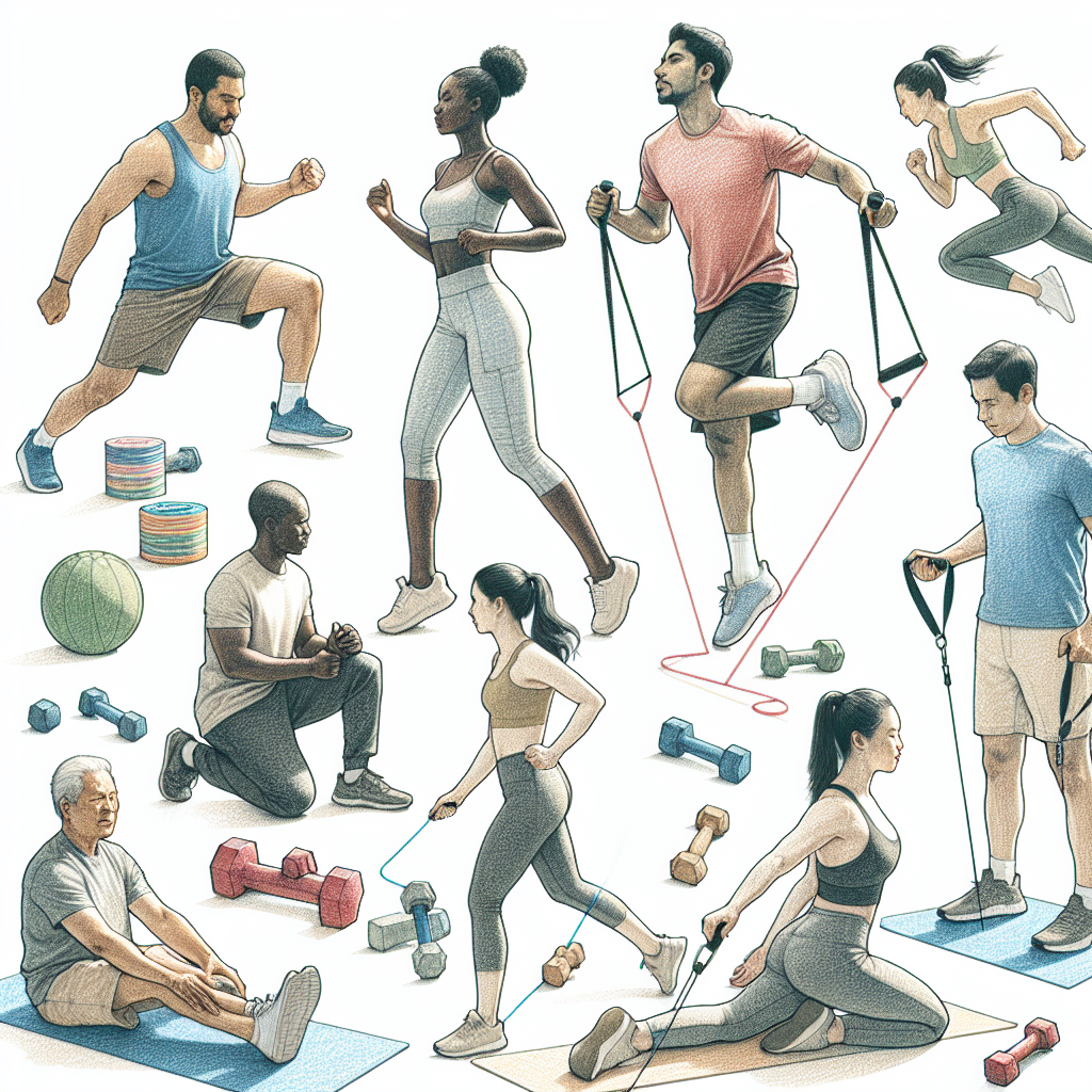 Colored-pencil illustration representing the topic: Fitness
