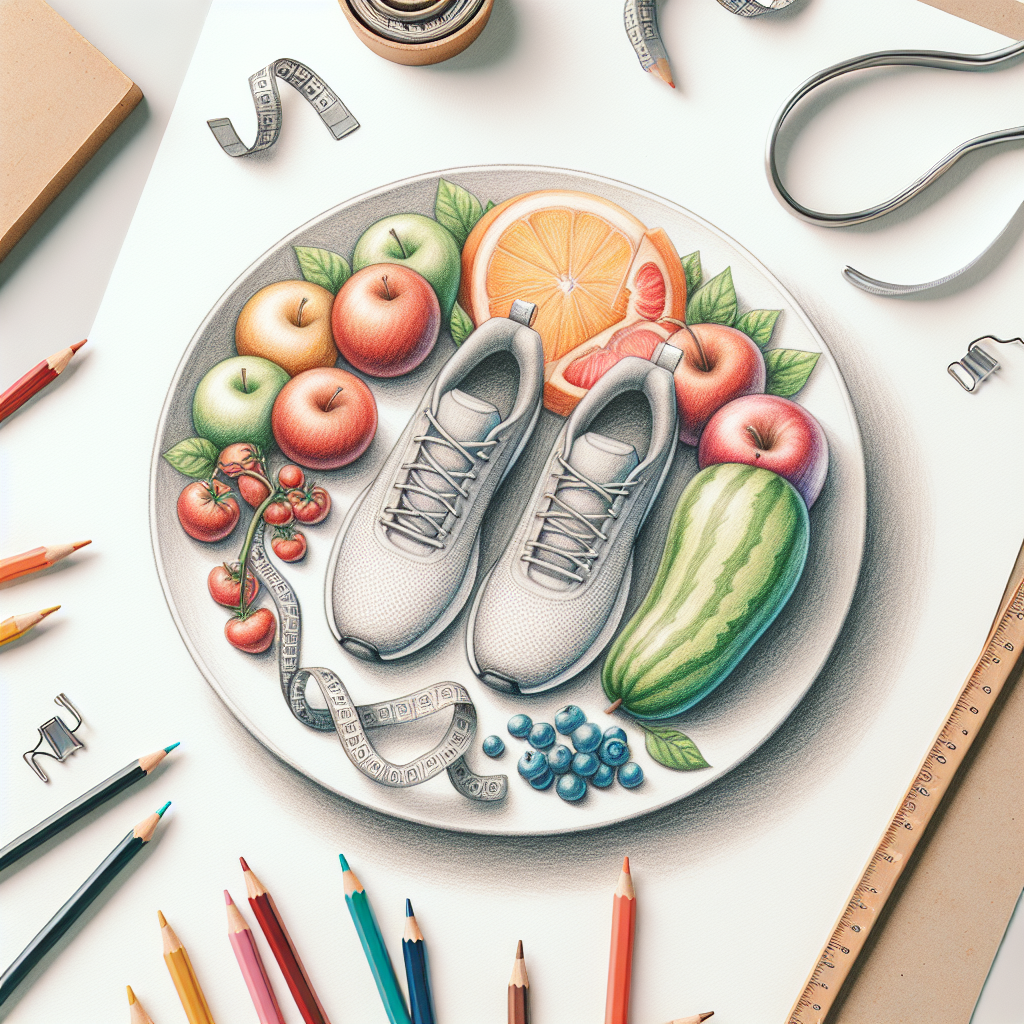 Colored-pencil illustration representing the topic: Health and Fitness