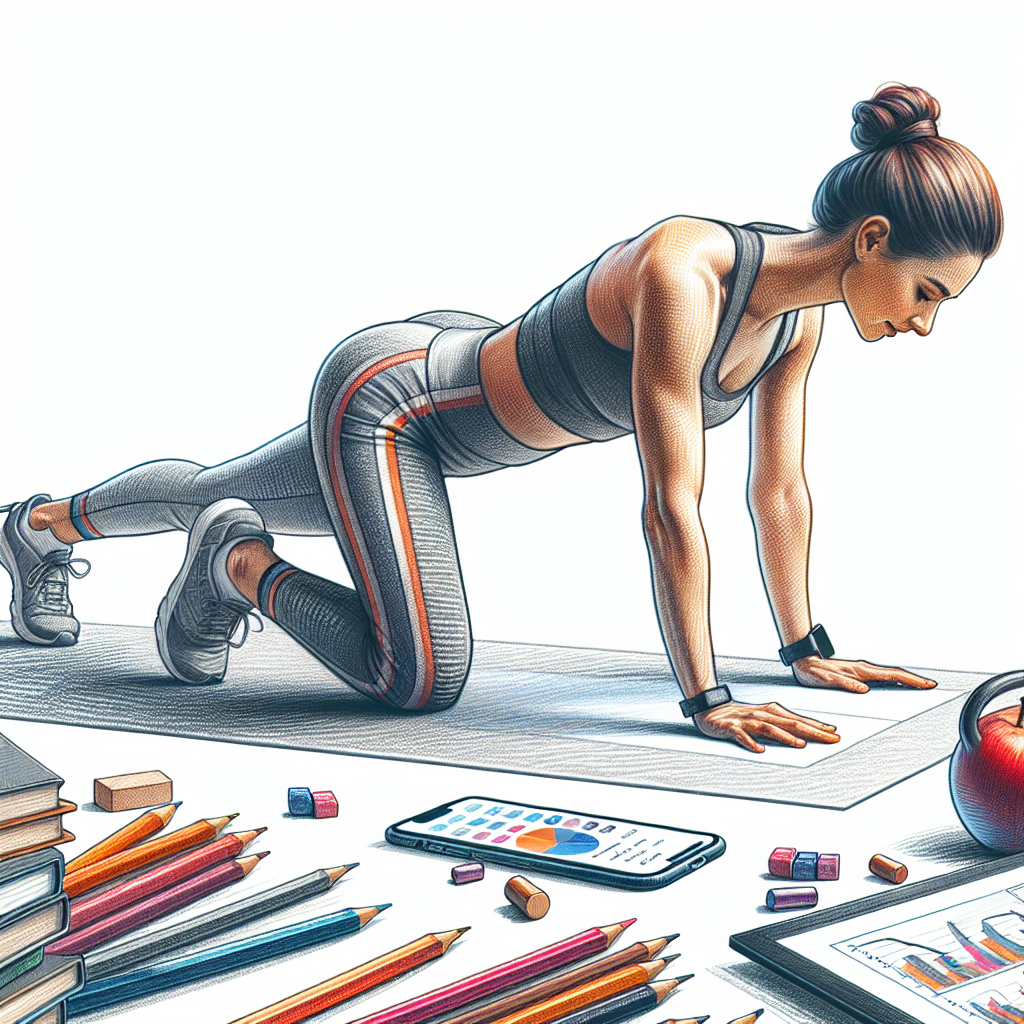 Colored-pencil illustration representing the topic: Home Workouts
