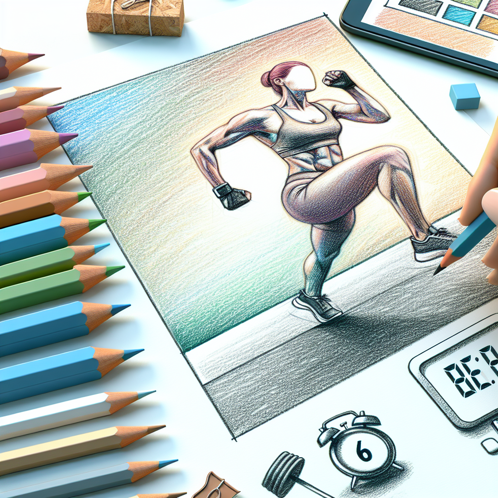 Colored-pencil illustration representing the topic: Fitness Strategies
