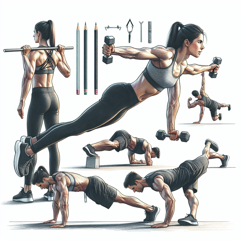 Colored-pencil illustration representing the topic: Fitness Training