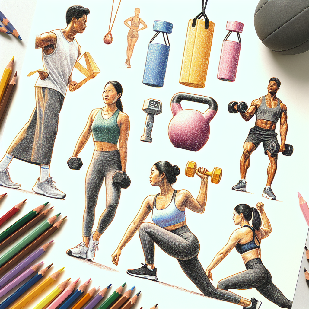 Colored-pencil illustration representing the topic: Fitness and Health