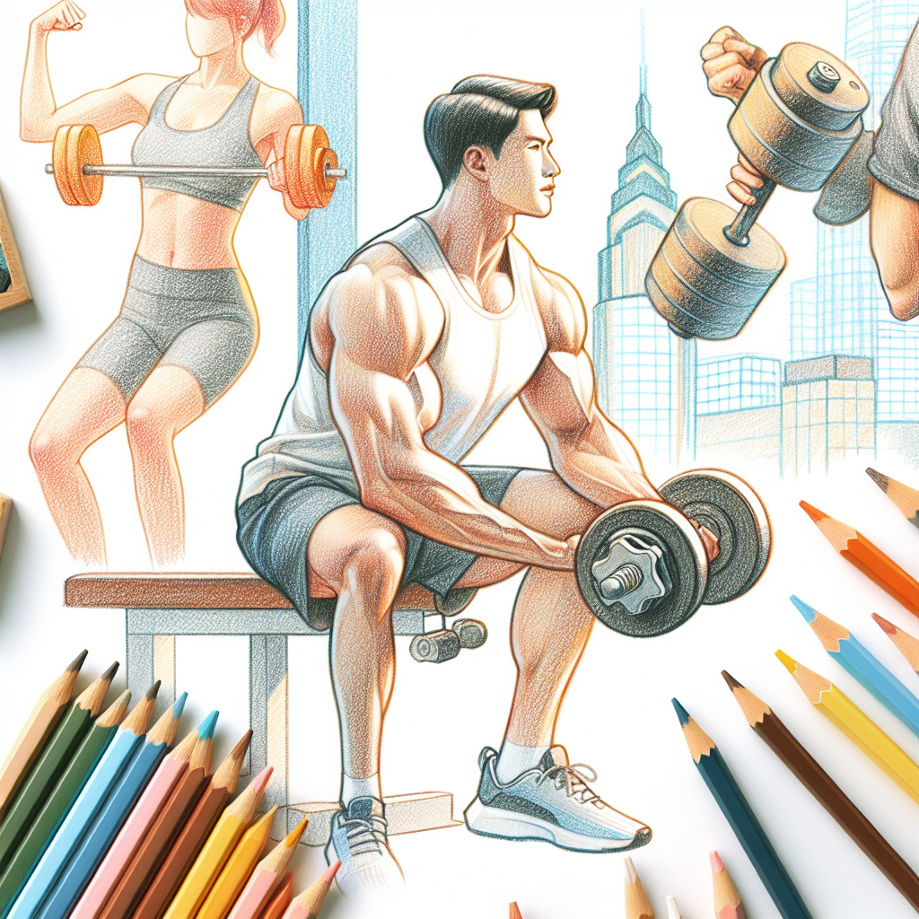 Colored-pencil illustration representing the topic: Fitness and Training