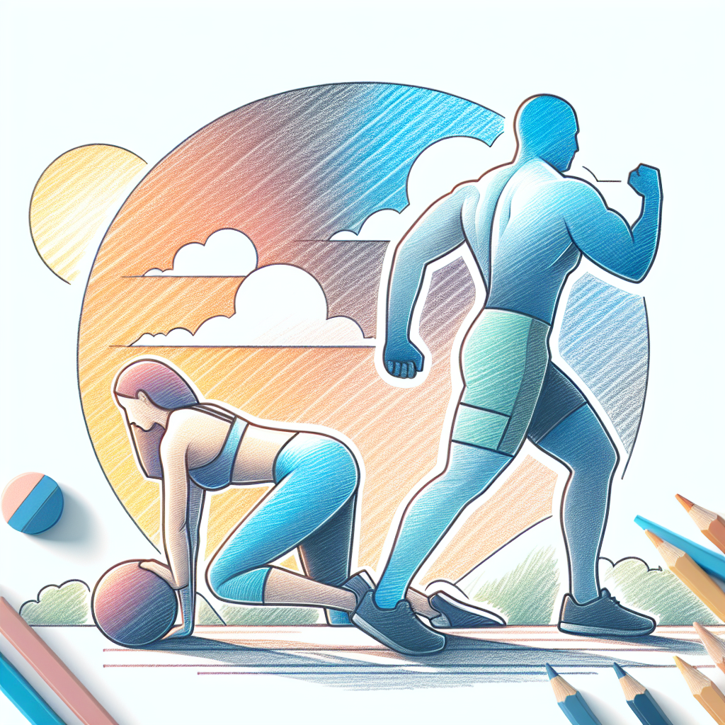 Colored-pencil illustration representing the topic: Fitness Training