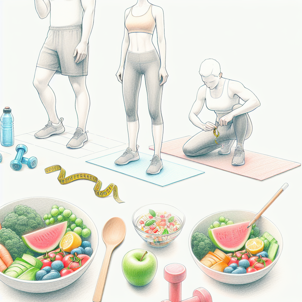Colored-pencil illustration representing the topic: Fitness and Nutrition