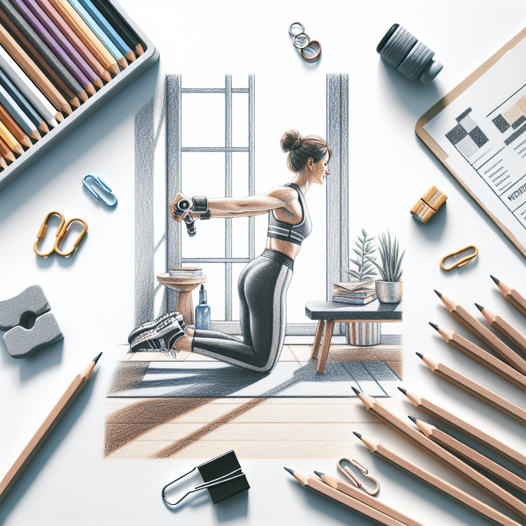 Colored-pencil illustration representing the topic: Fitness