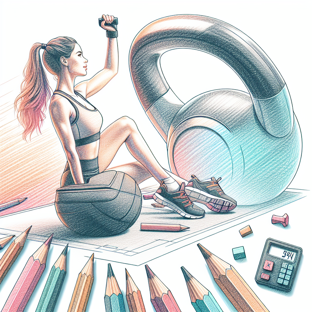 Colored-pencil illustration representing the topic: Fitness Training