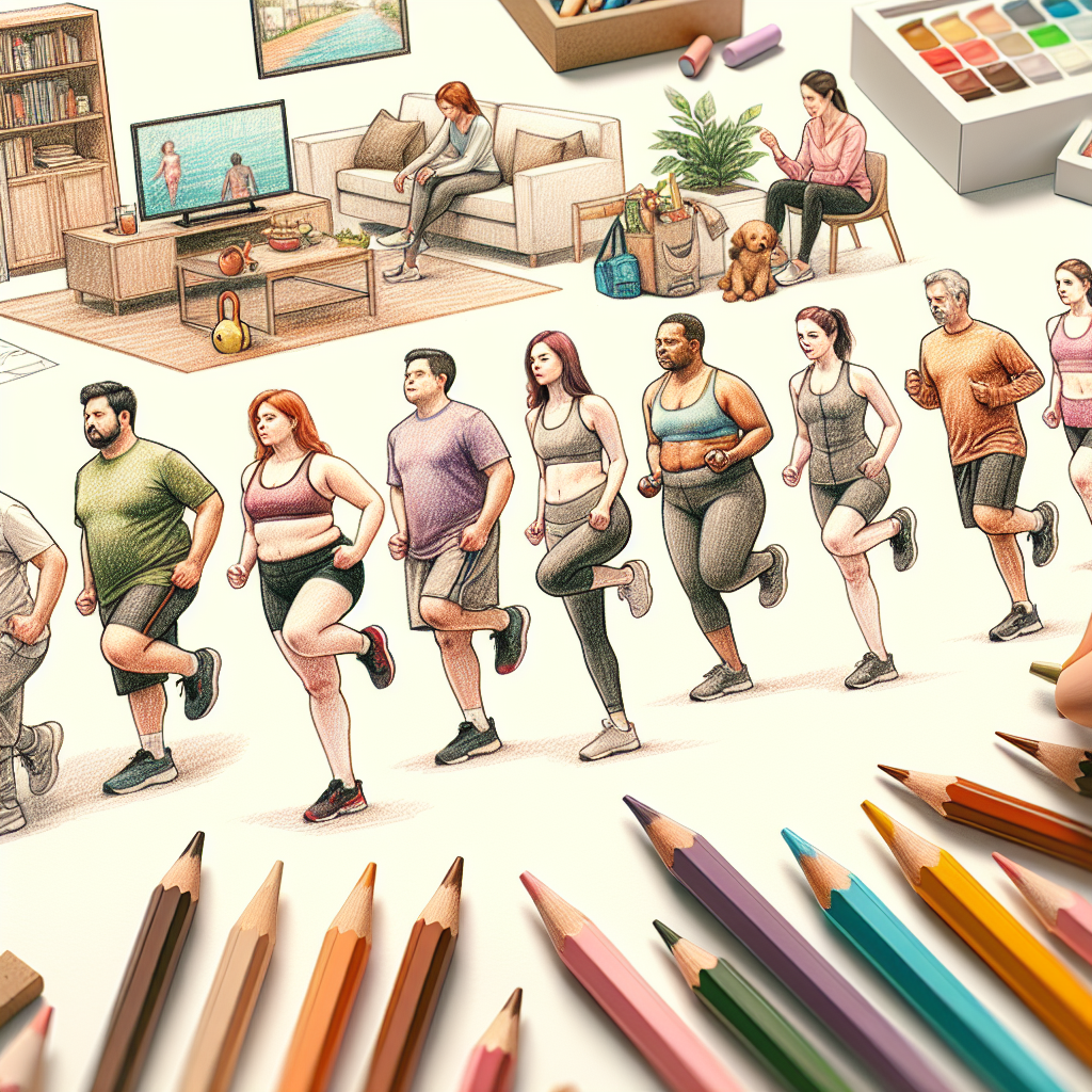 Colored-pencil illustration representing the topic: Fitness and Health