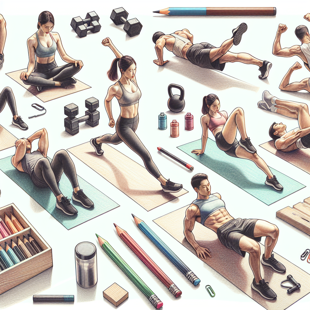 Colored-pencil illustration representing the topic: Fitness and Exercise