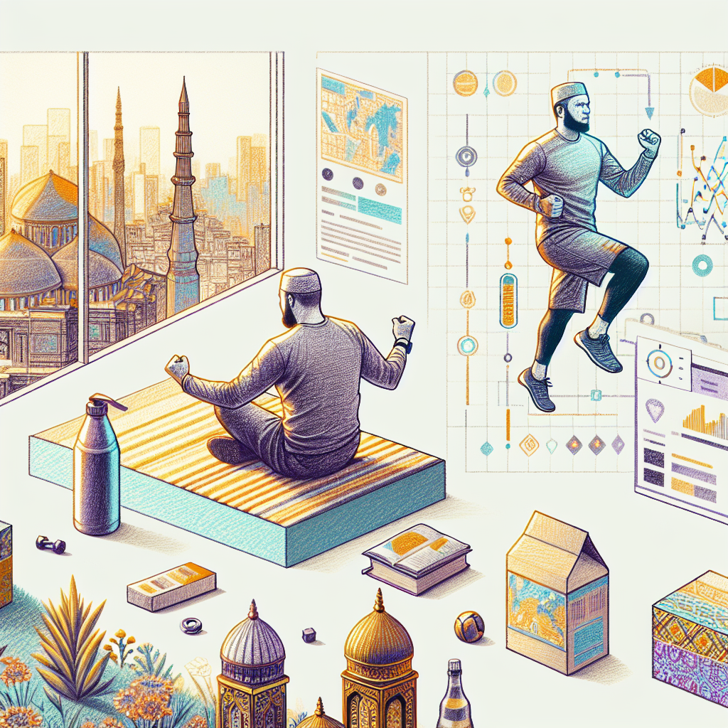 Colored-pencil illustration representing the topic: Fitness