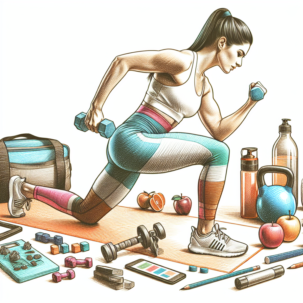Colored-pencil illustration representing the topic: Fitness