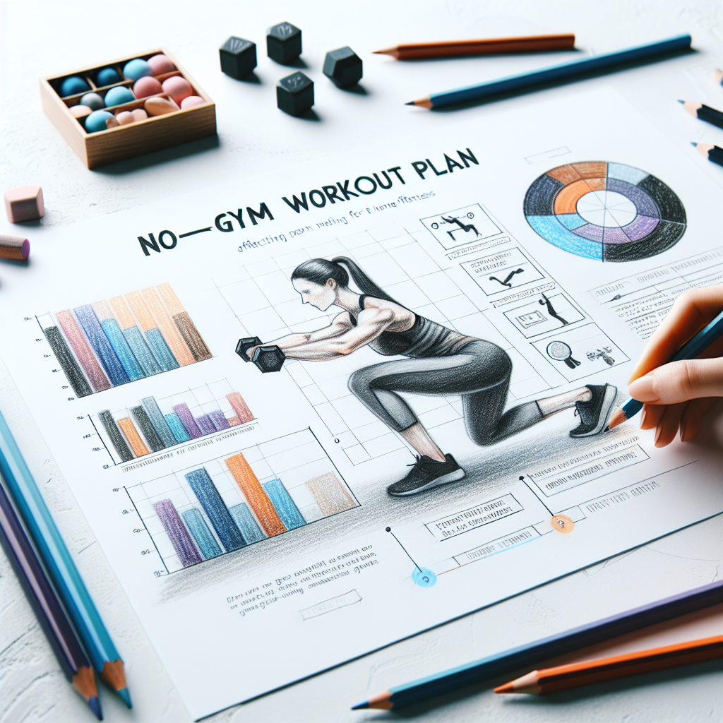 Colored-pencil illustration representing the topic: Home Fitness