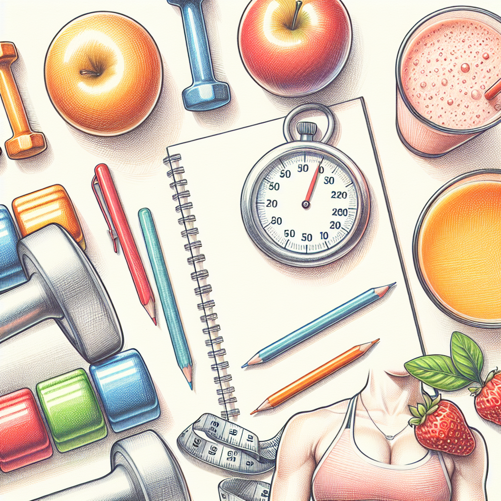 Colored-pencil illustration representing the topic: Fitness and Nutrition