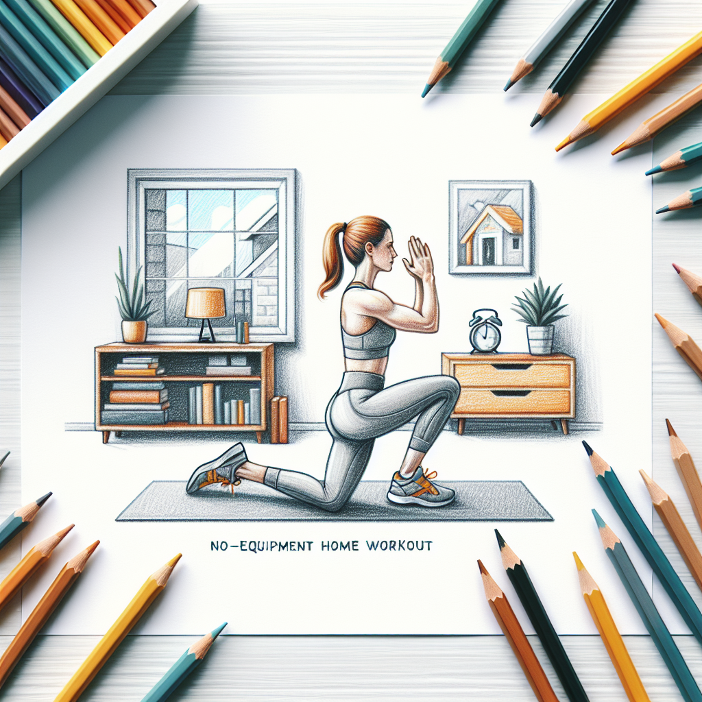 Colored-pencil illustration representing the topic: Home Workouts