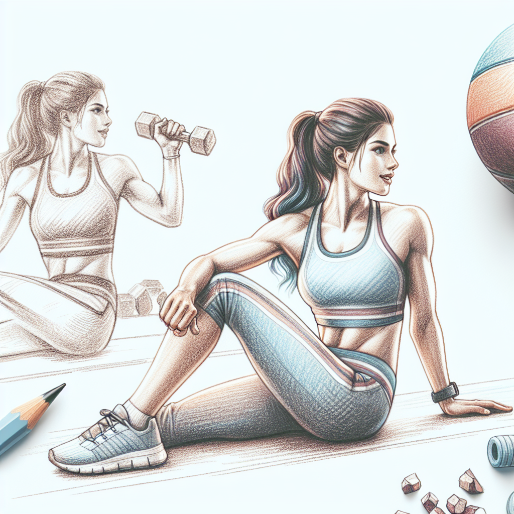 Colored-pencil illustration representing the topic: Fitness and Health