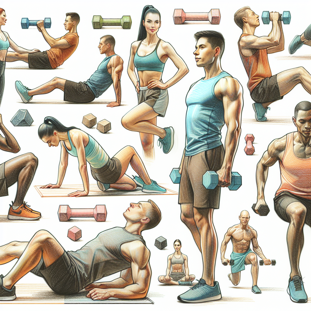 Colored-pencil illustration representing the topic: Fitness