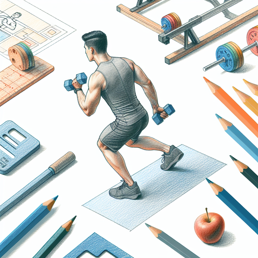 Colored-pencil illustration representing the topic: Fitness Training