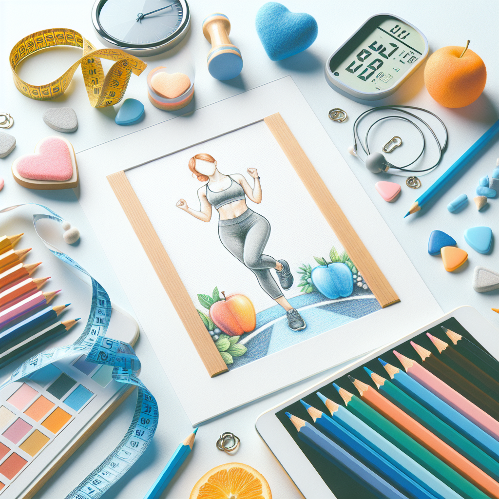 Colored-pencil illustration representing the topic: Fitness