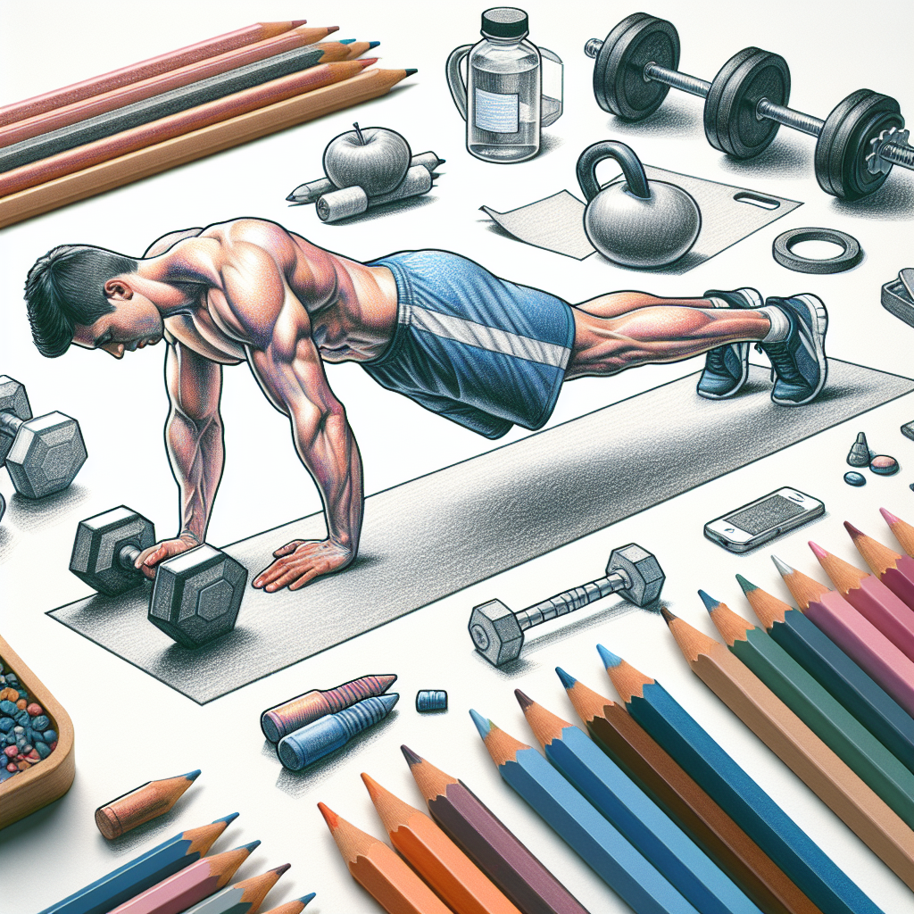 Colored-pencil illustration representing the topic: Fitness Training