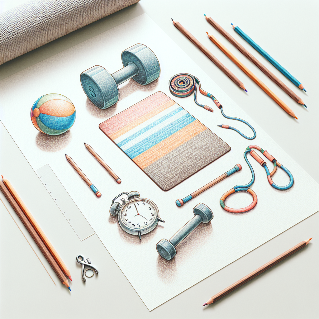 Colored-pencil illustration representing the topic: Fitness Training