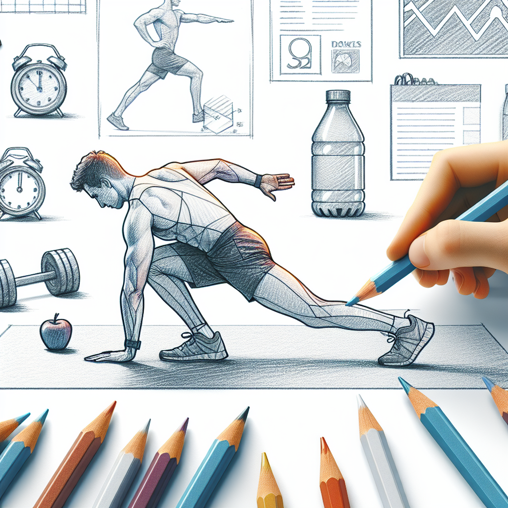 Colored-pencil illustration representing the topic: Fitness
