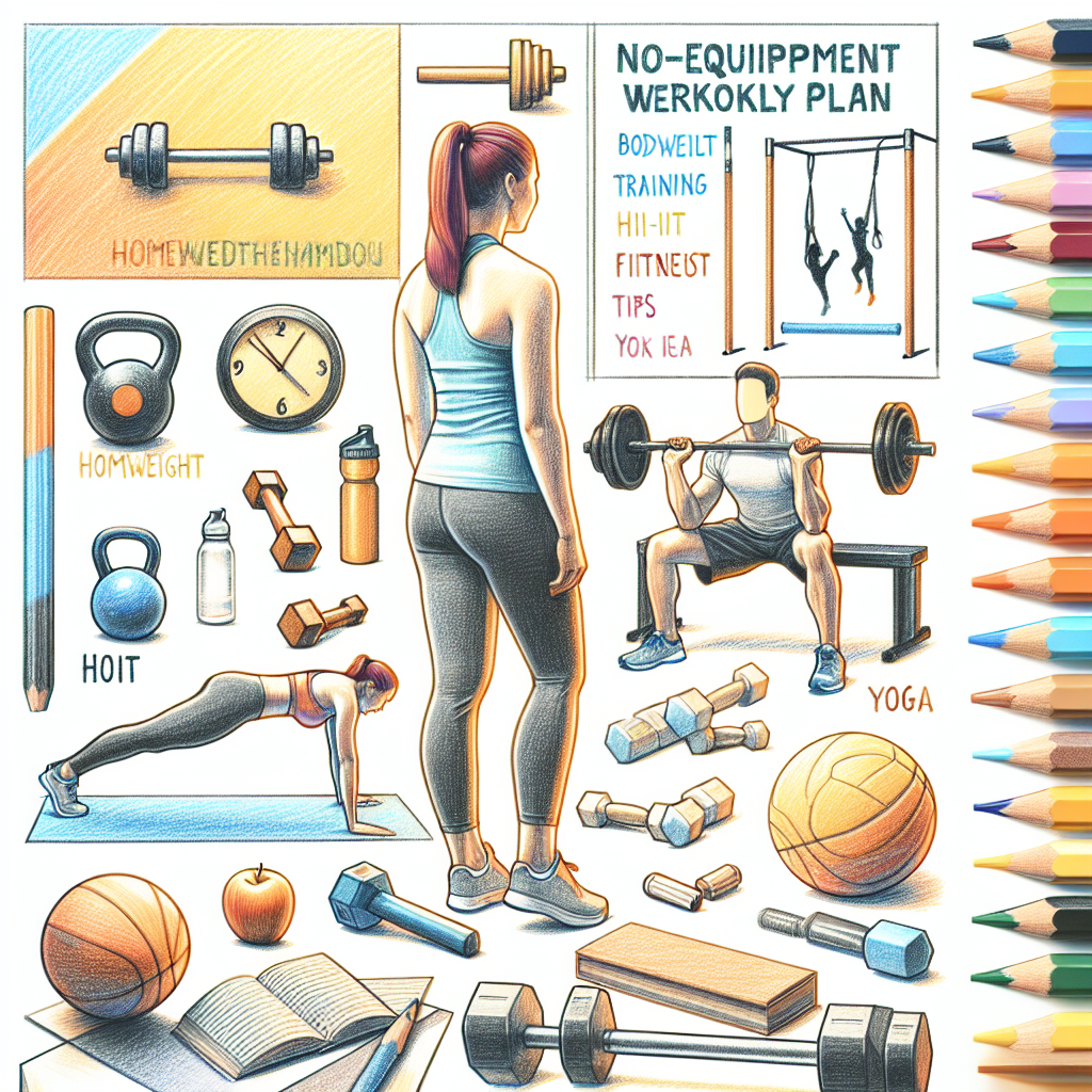 Colored-pencil illustration representing the topic: Home Fitness