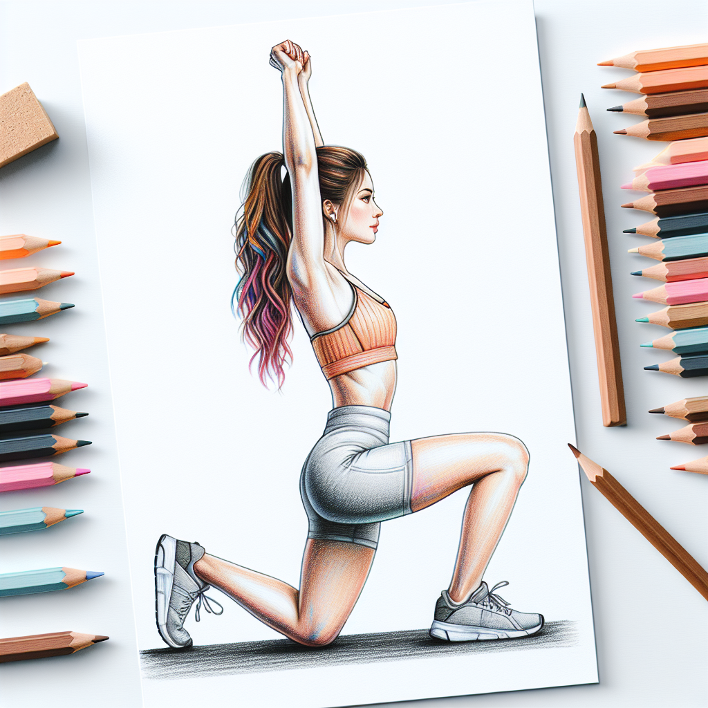 Colored-pencil illustration representing the topic: Home Fitness