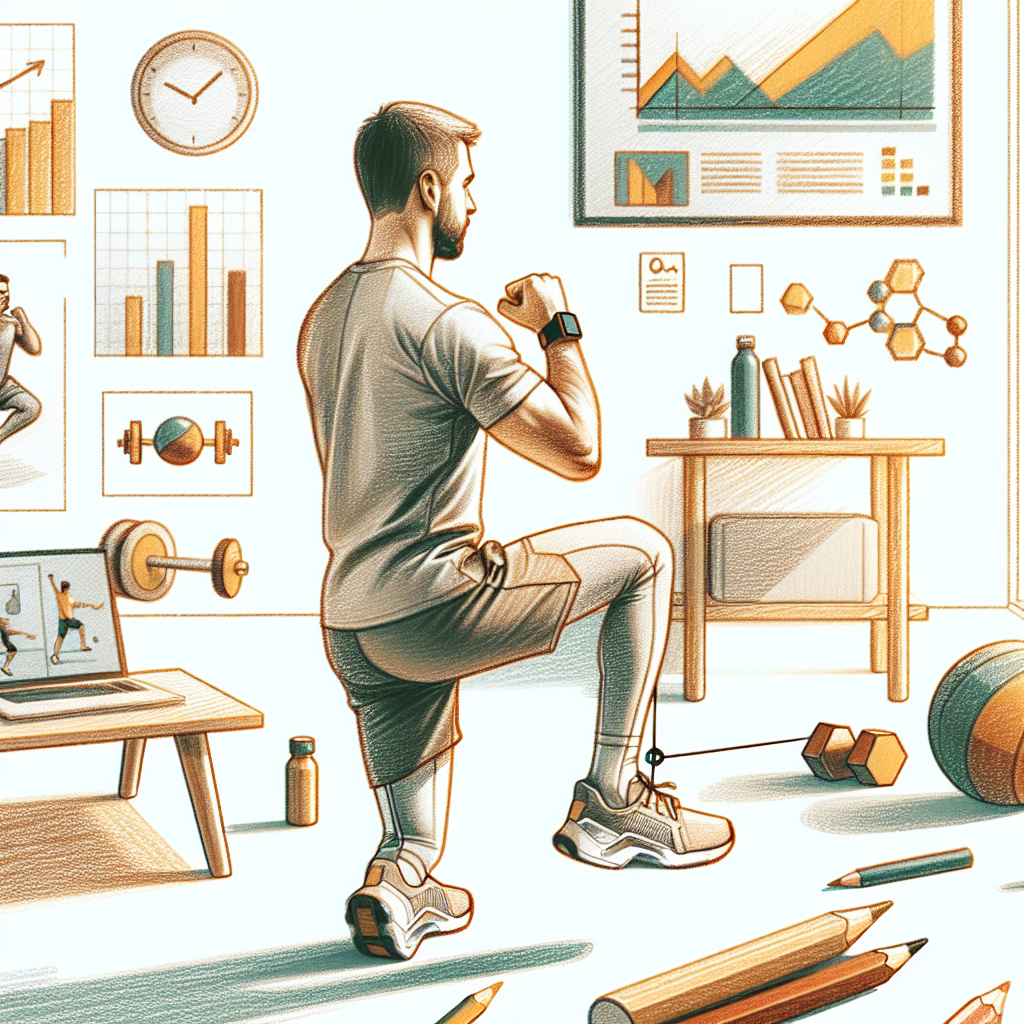 Colored-pencil illustration representing the topic: Home Fitness