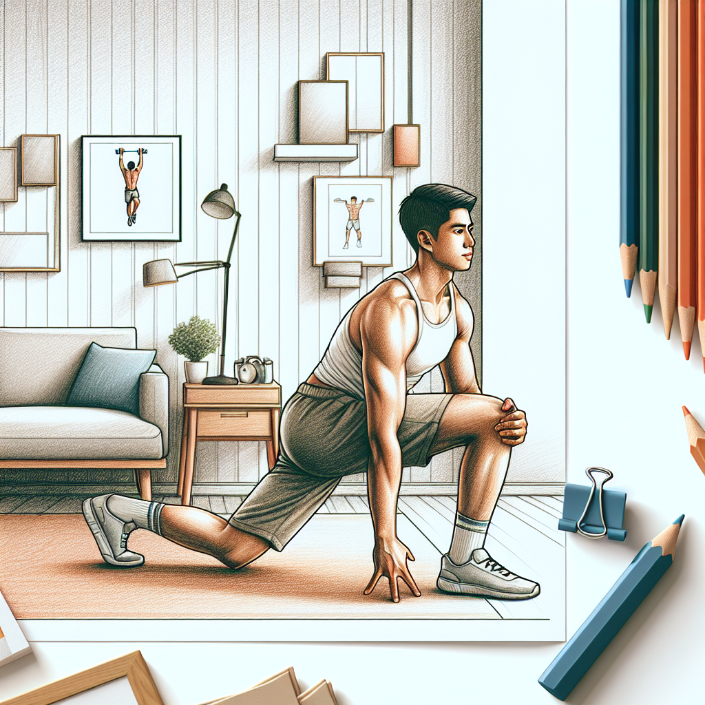 Colored-pencil illustration representing the topic: Home Fitness