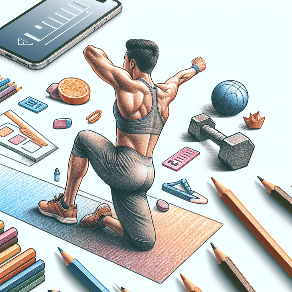 Colored-pencil illustration representing the topic: Fitness Apps