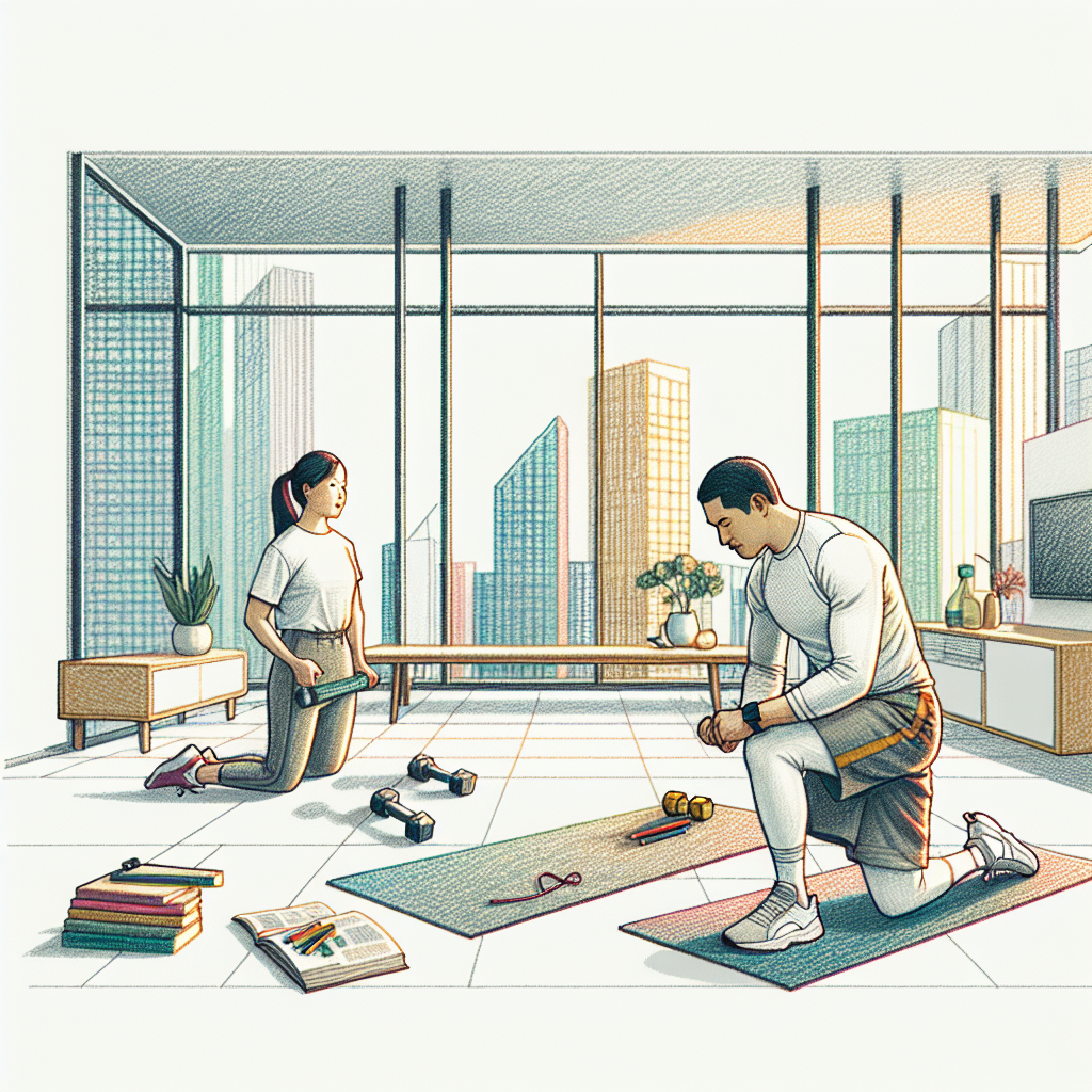 Colored-pencil illustration representing the topic: Fitness