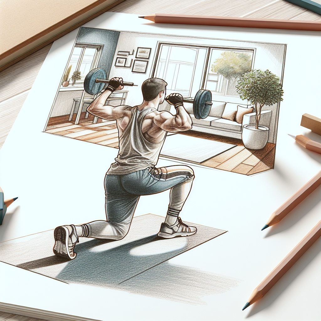 Colored-pencil illustration representing the topic: Home Fitness