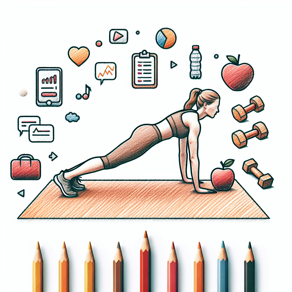 Colored-pencil illustration representing the topic: Fitness Apps