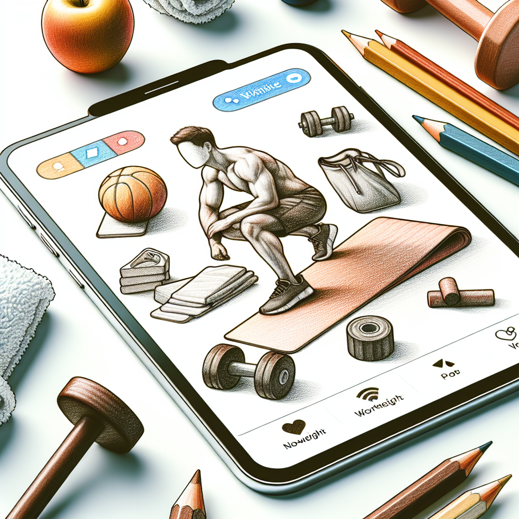 Colored-pencil illustration representing the topic: Fitness Apps