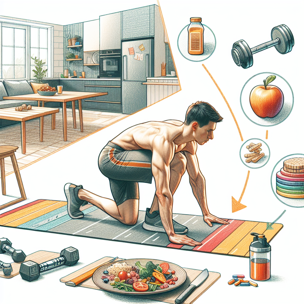 Colored-pencil illustration representing the topic: Home Fitness