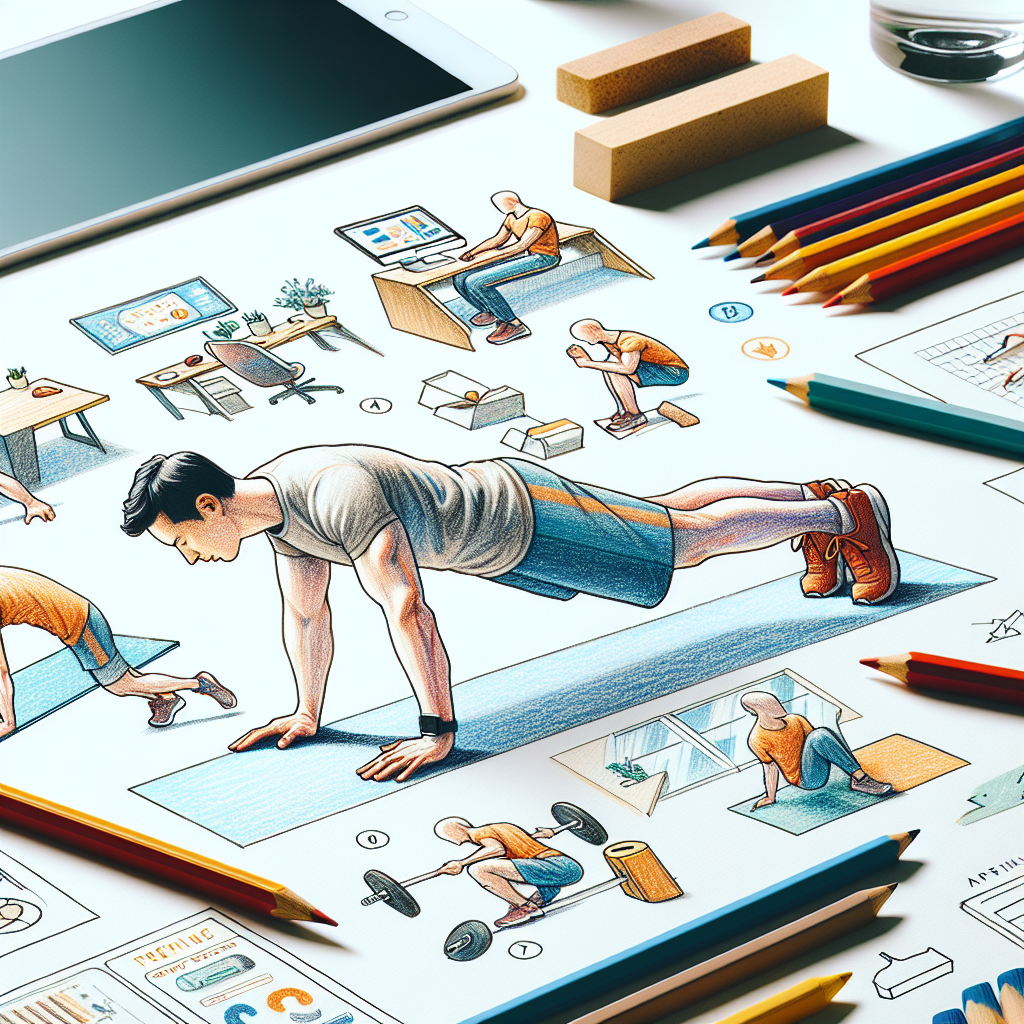 Colored-pencil illustration representing the topic: Fitness Routines