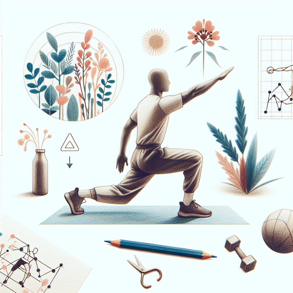 Colored-pencil illustration representing the topic: Fitness
