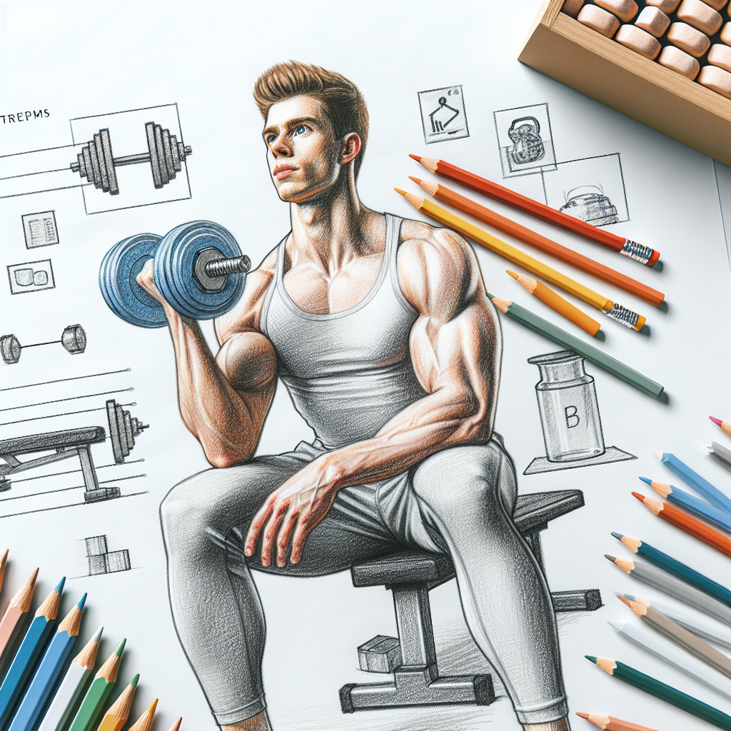Colored-pencil illustration representing the topic: Fitness Training