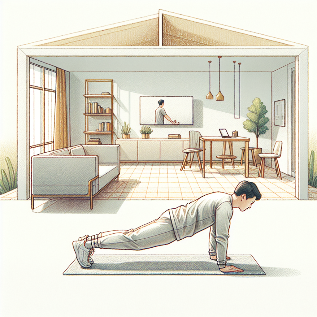 Colored-pencil illustration representing the topic: Home Fitness
