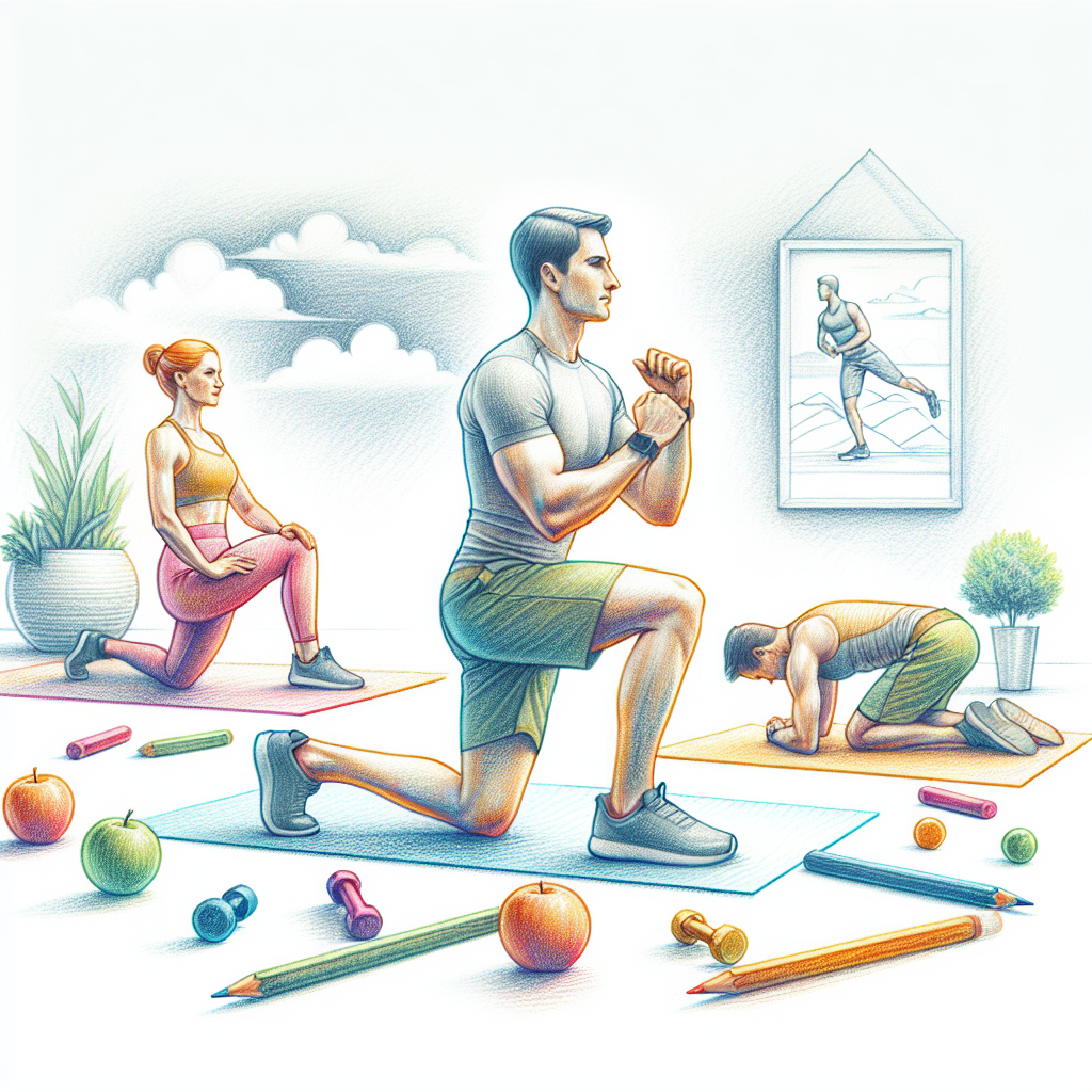 Colored-pencil illustration representing the topic: Fitness