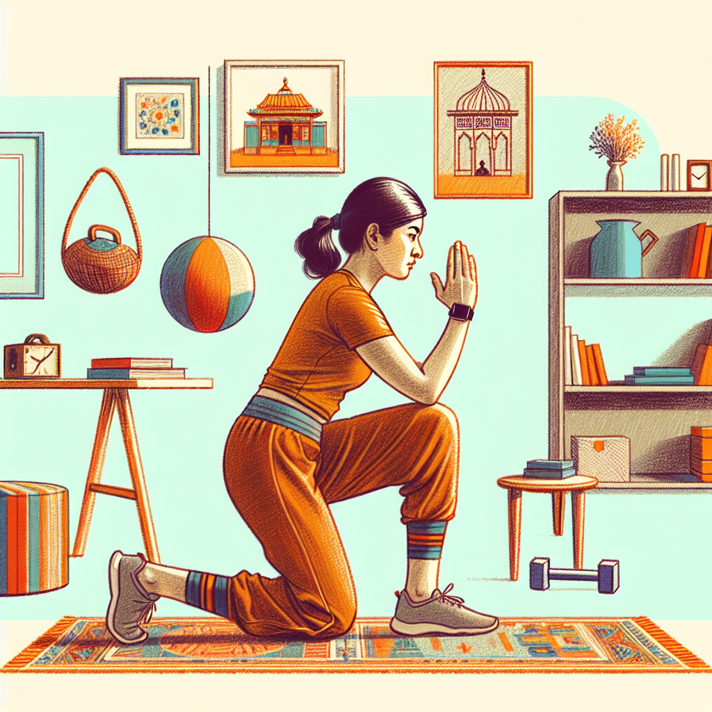 Colored-pencil illustration representing the topic: Home Workouts
