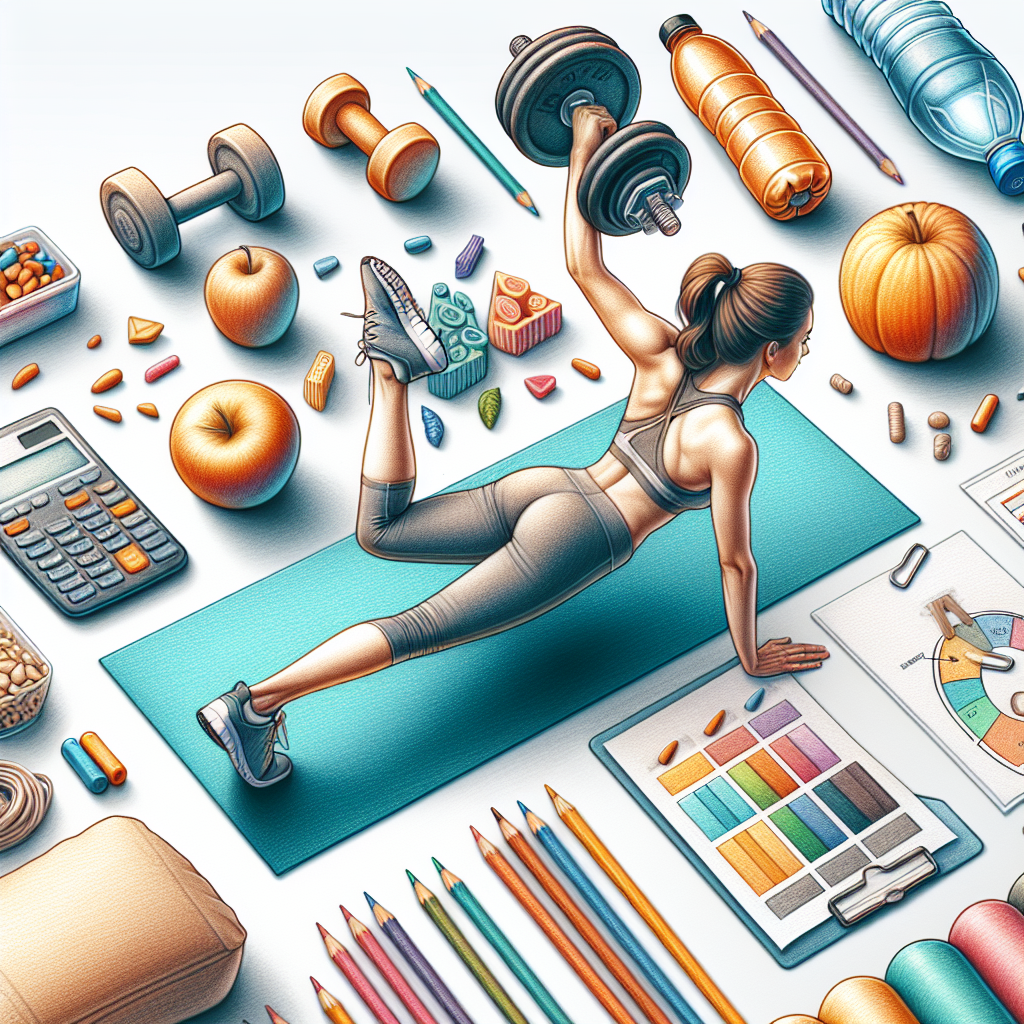 Colored-pencil illustration representing the topic: Fitness Routines