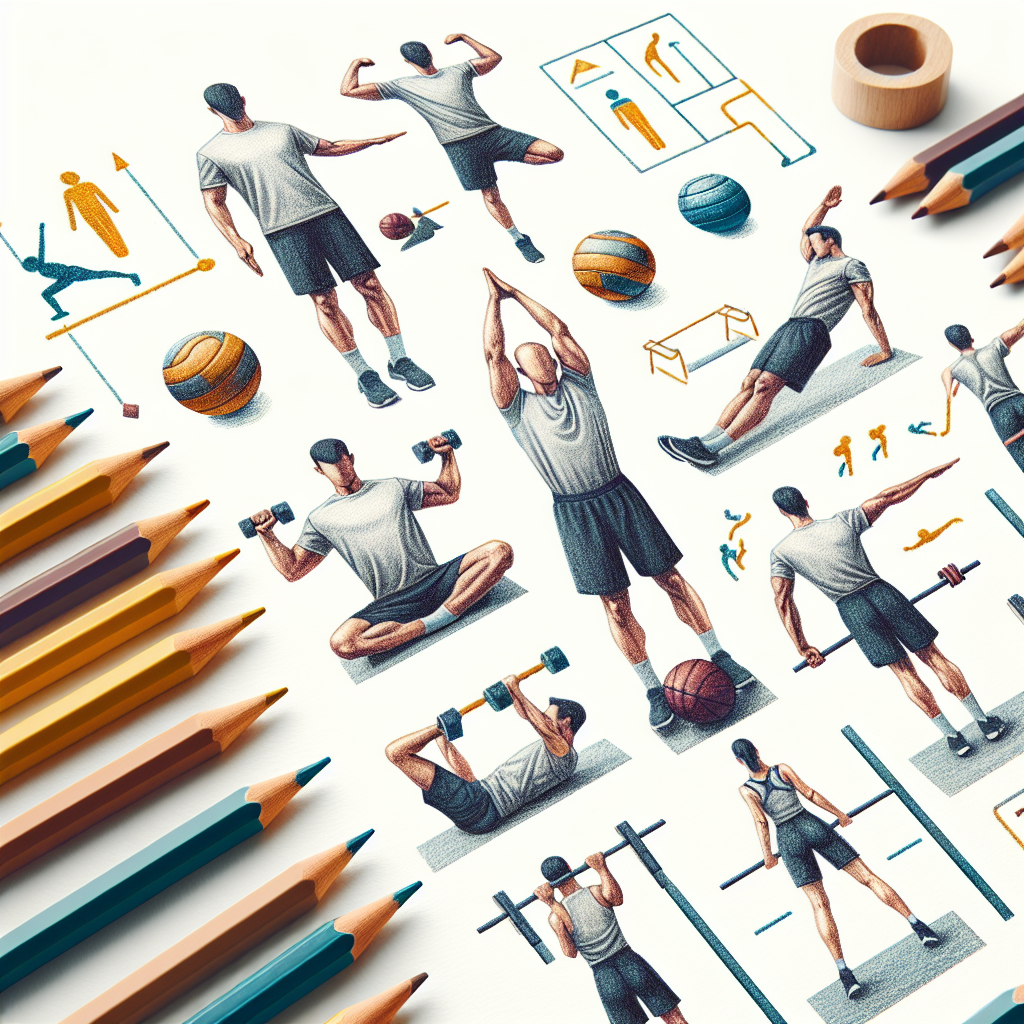 Colored-pencil illustration representing the topic: Fitness Training
