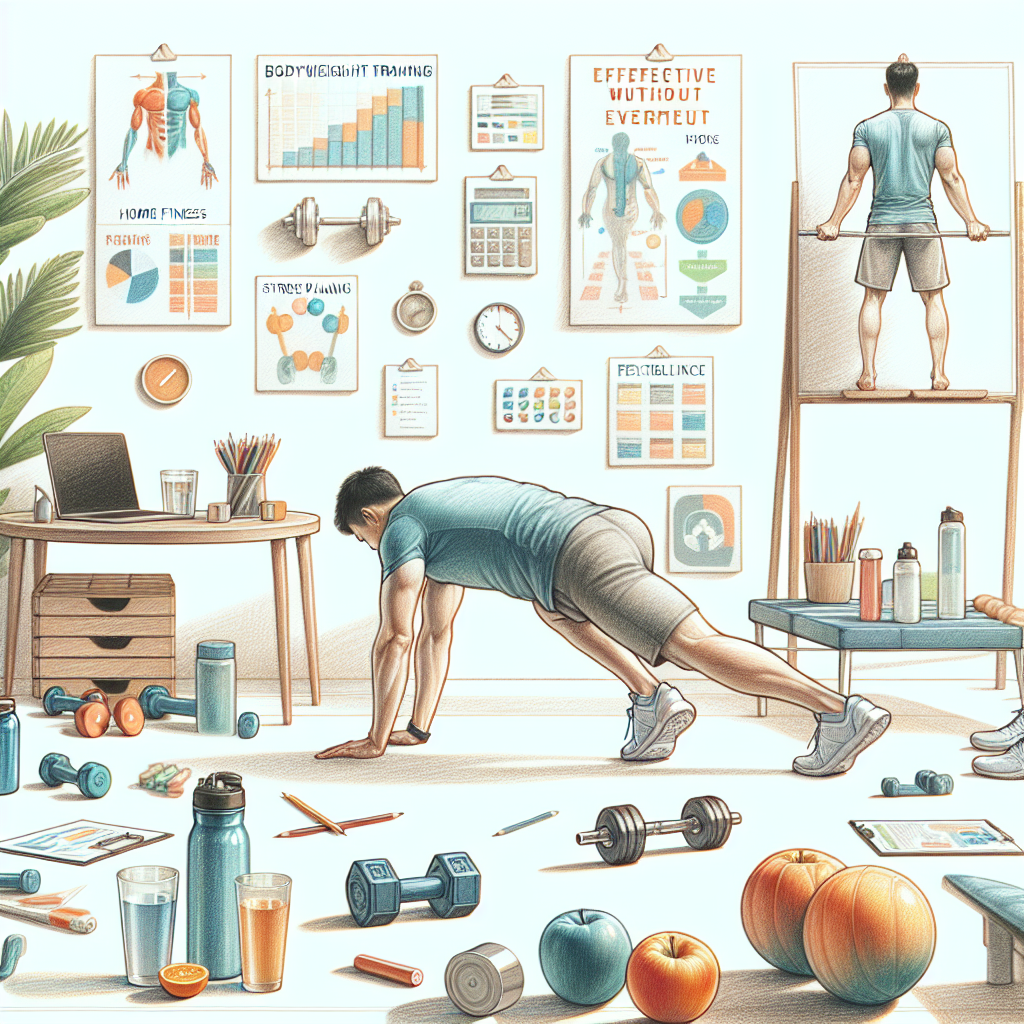 Colored-pencil illustration representing the topic: Home Fitness
